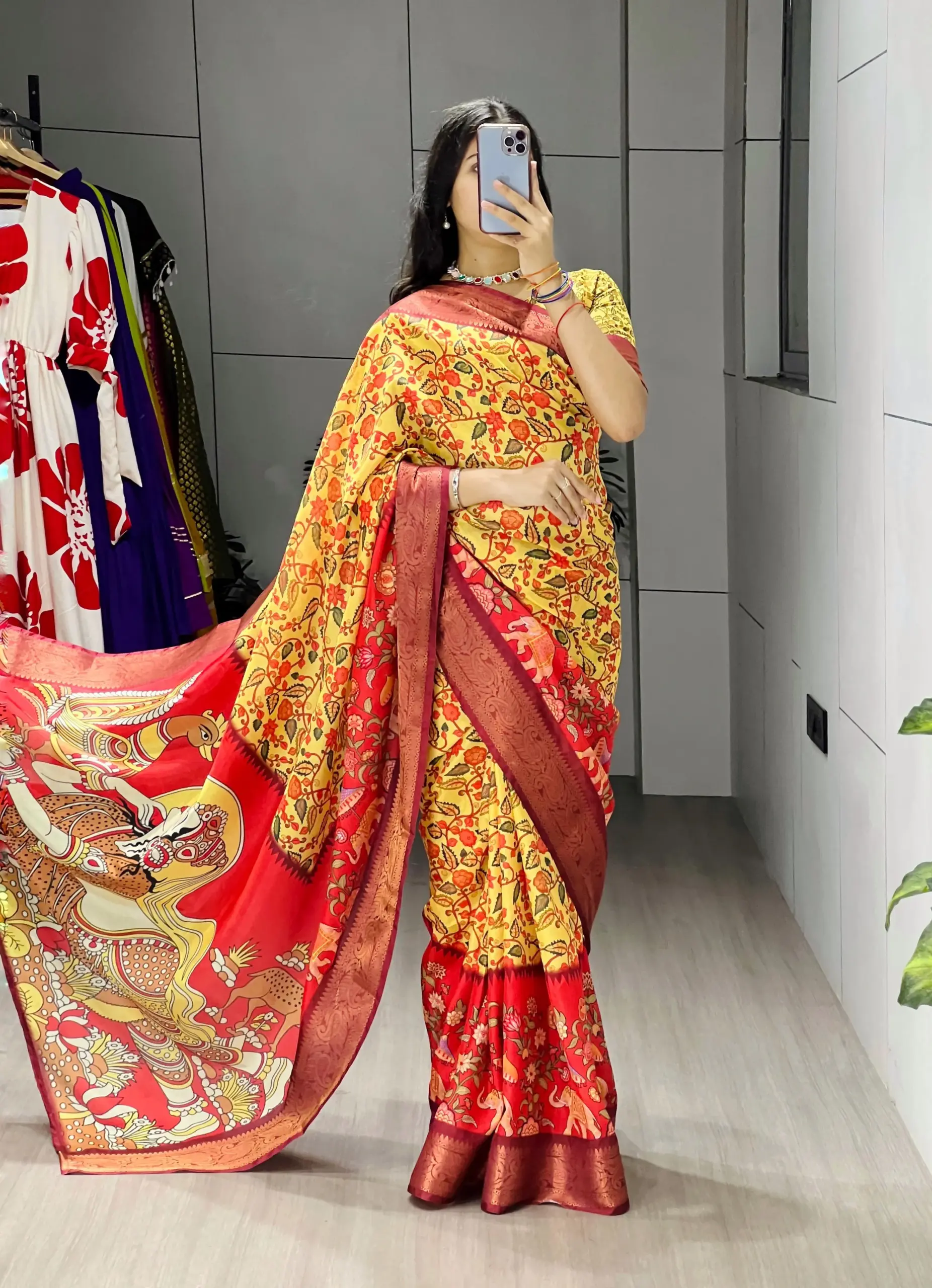 Soft Silk Printed Kalamkari Designs 2025 - Image 7