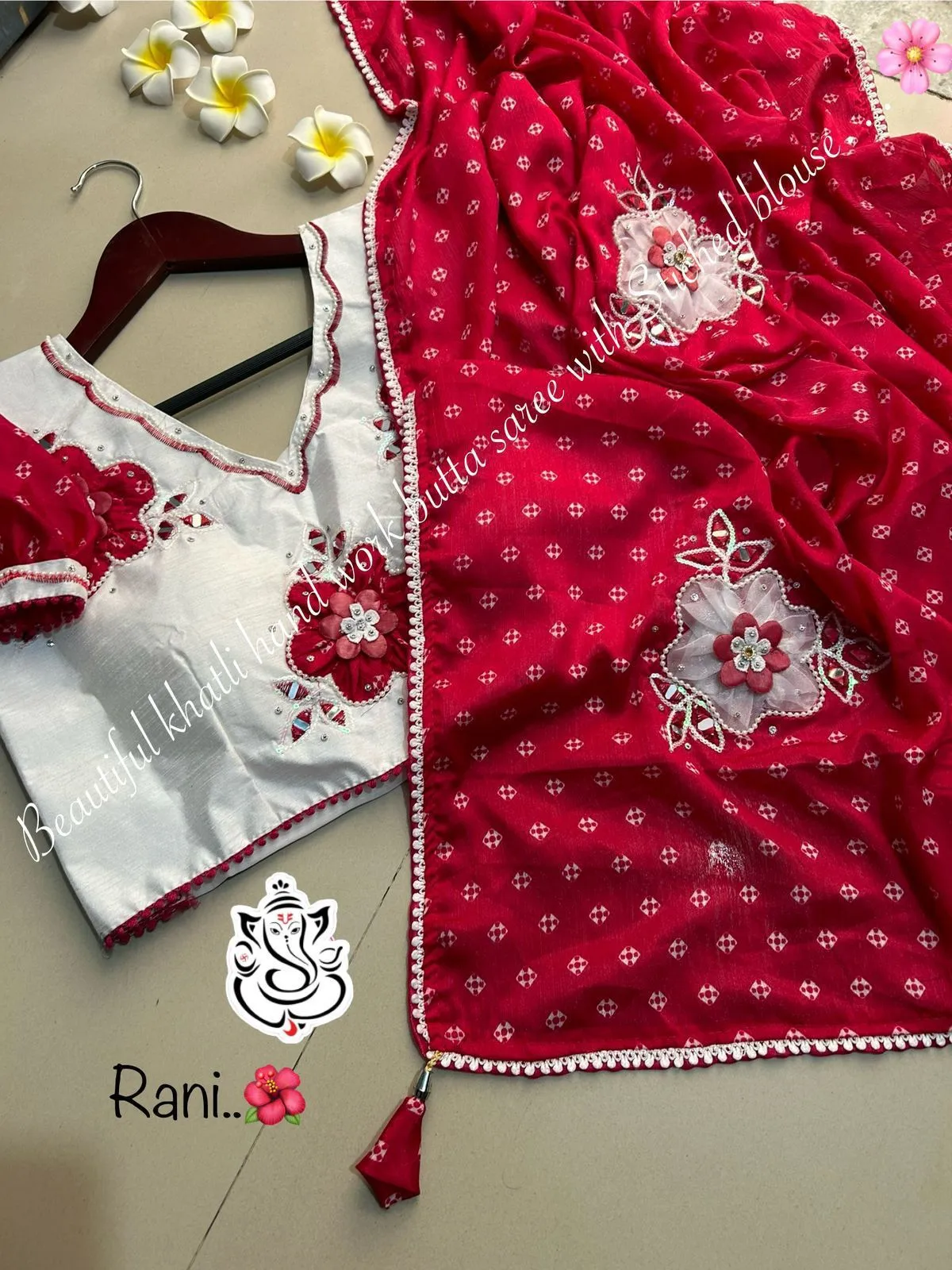 Wedding Special Bandhni Saree with Stitched blouse - Image 3