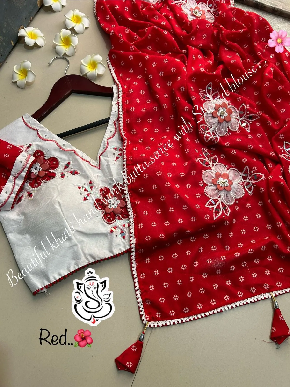 Wedding Special Bandhni Saree with Stitched blouse - Image 6