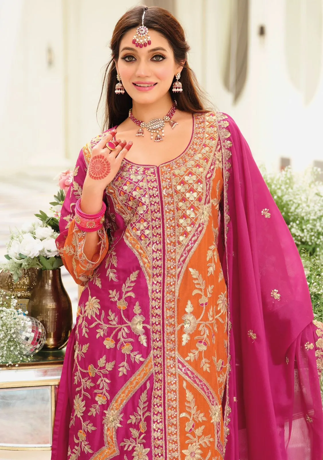 Wedding Special Stylish Plazzo Salwar Suit - Image 3