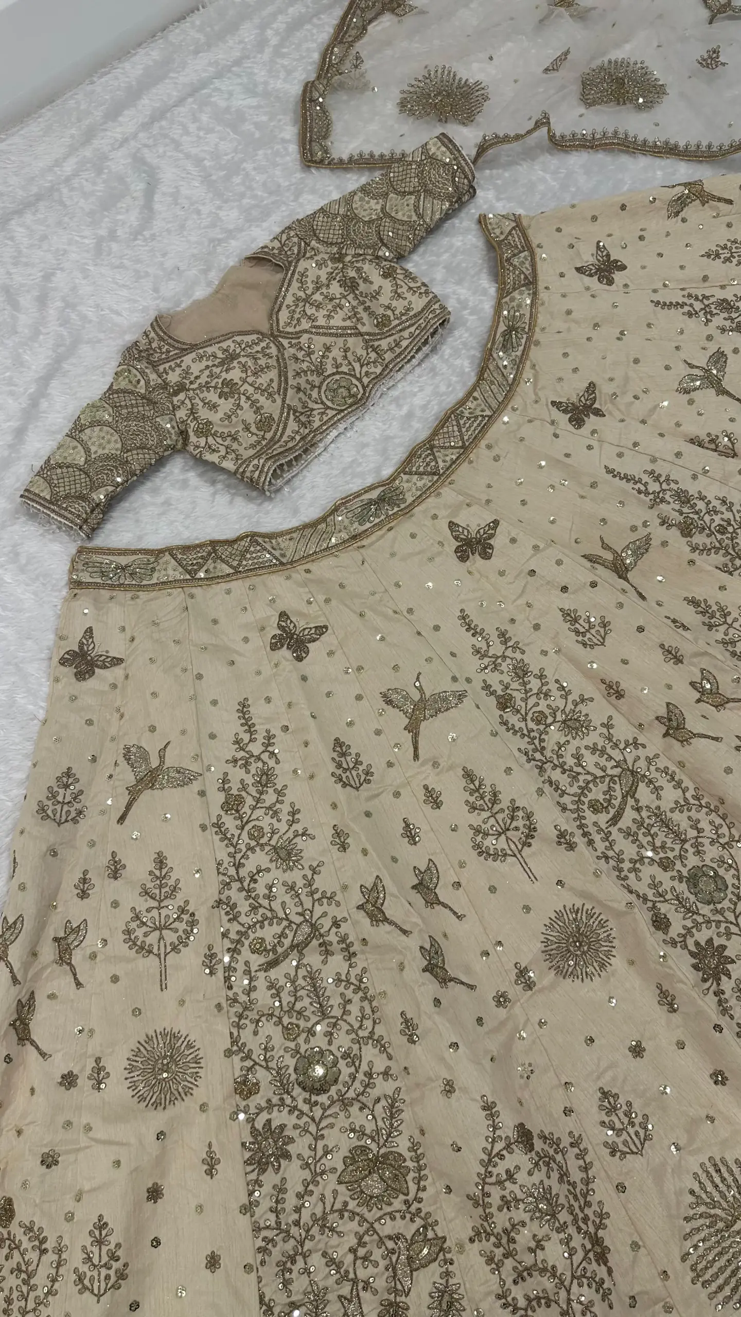 Wedding Wear Cream Lehenga Choli Design 2025 - Image 5