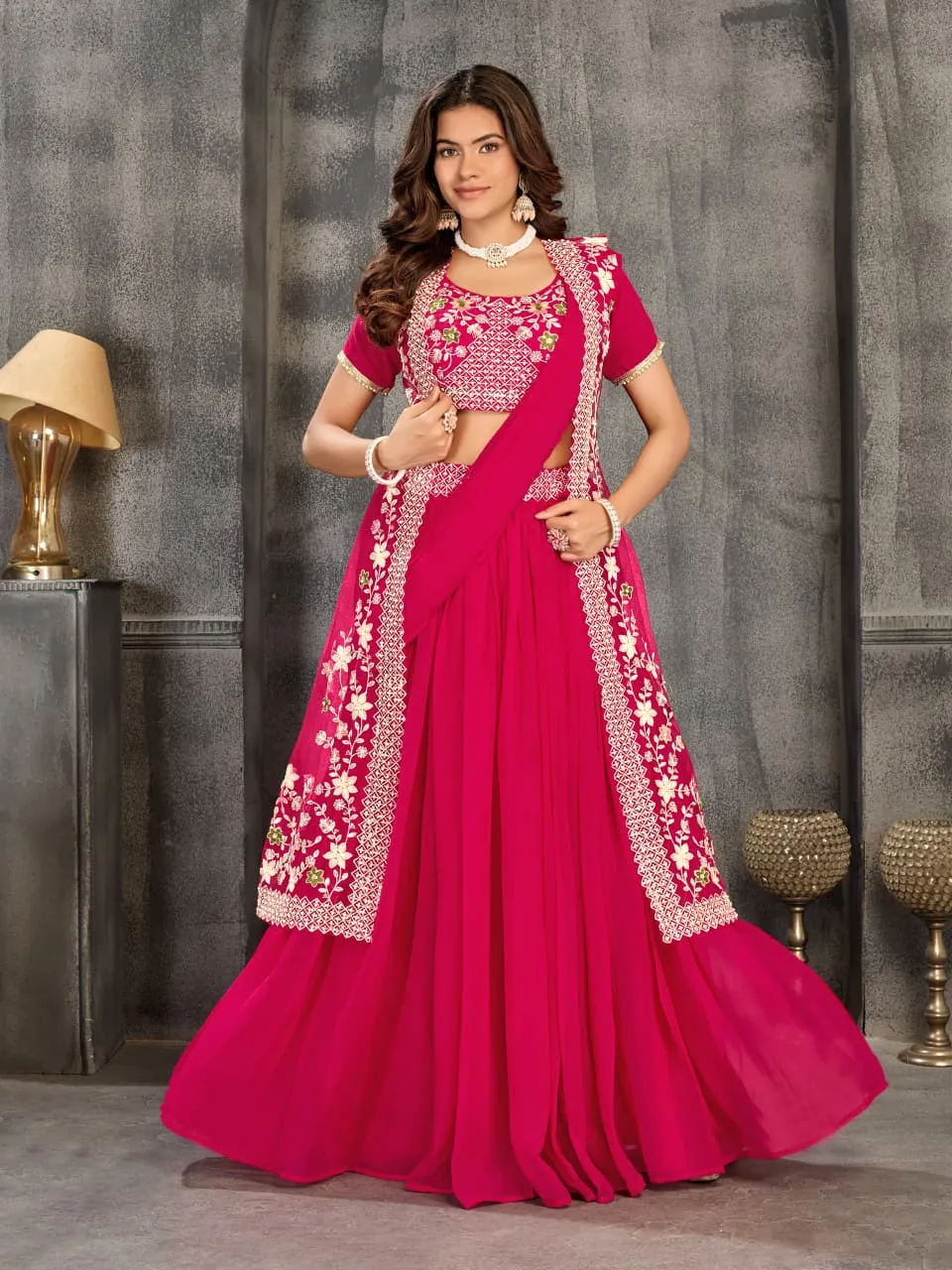 Wedding Wear Half Saree with Jacket 2025 Design
