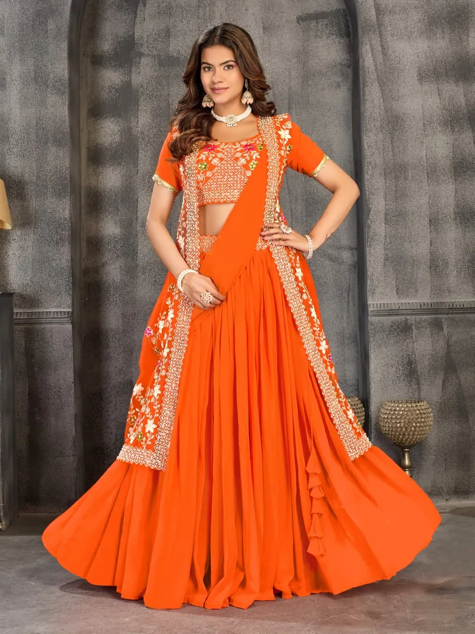 Wedding Wear Half Saree with Jacket 2025 Design - Image 4