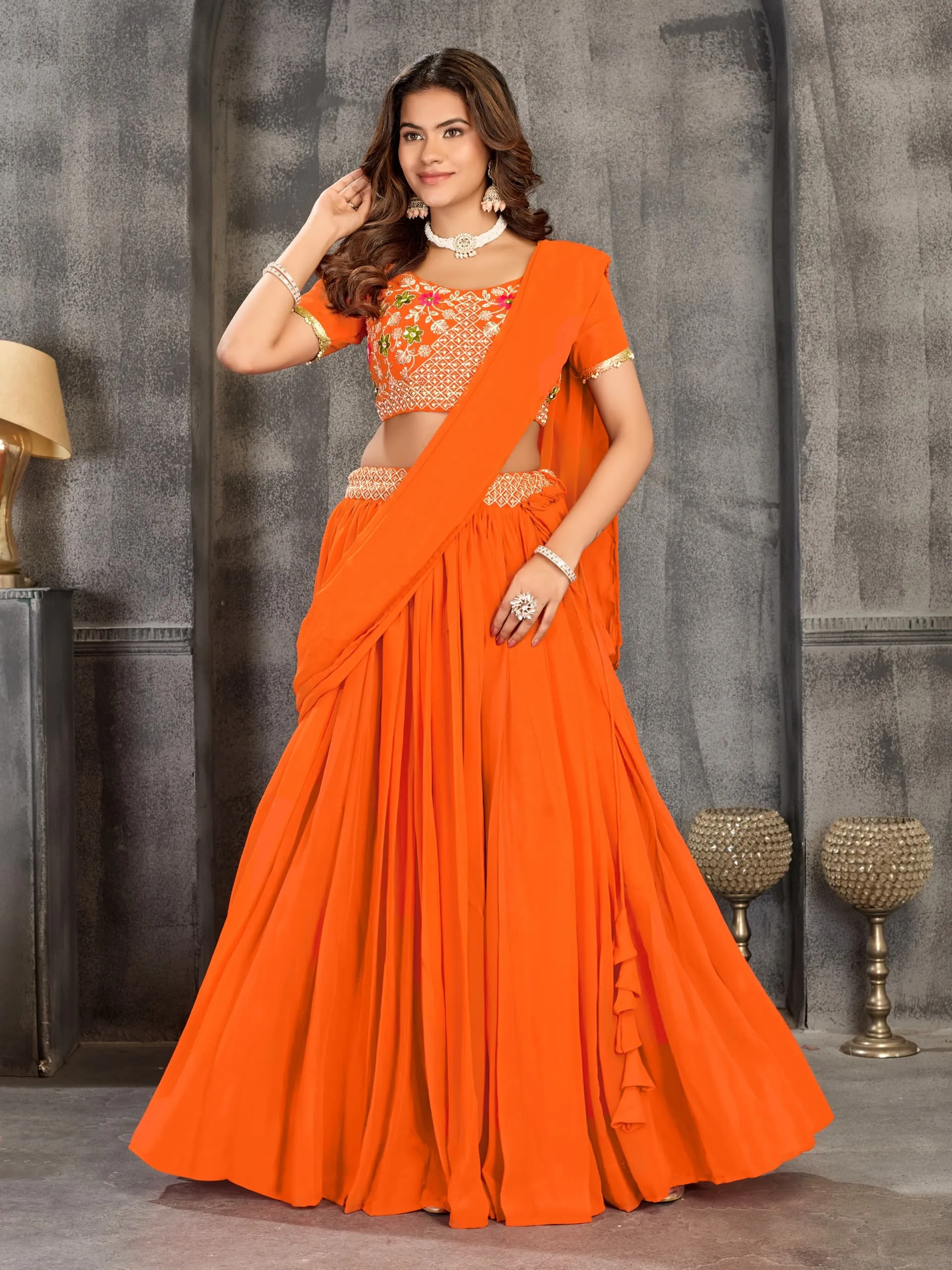 Wedding Wear Half Saree with Jacket 2025 Design - Image 7