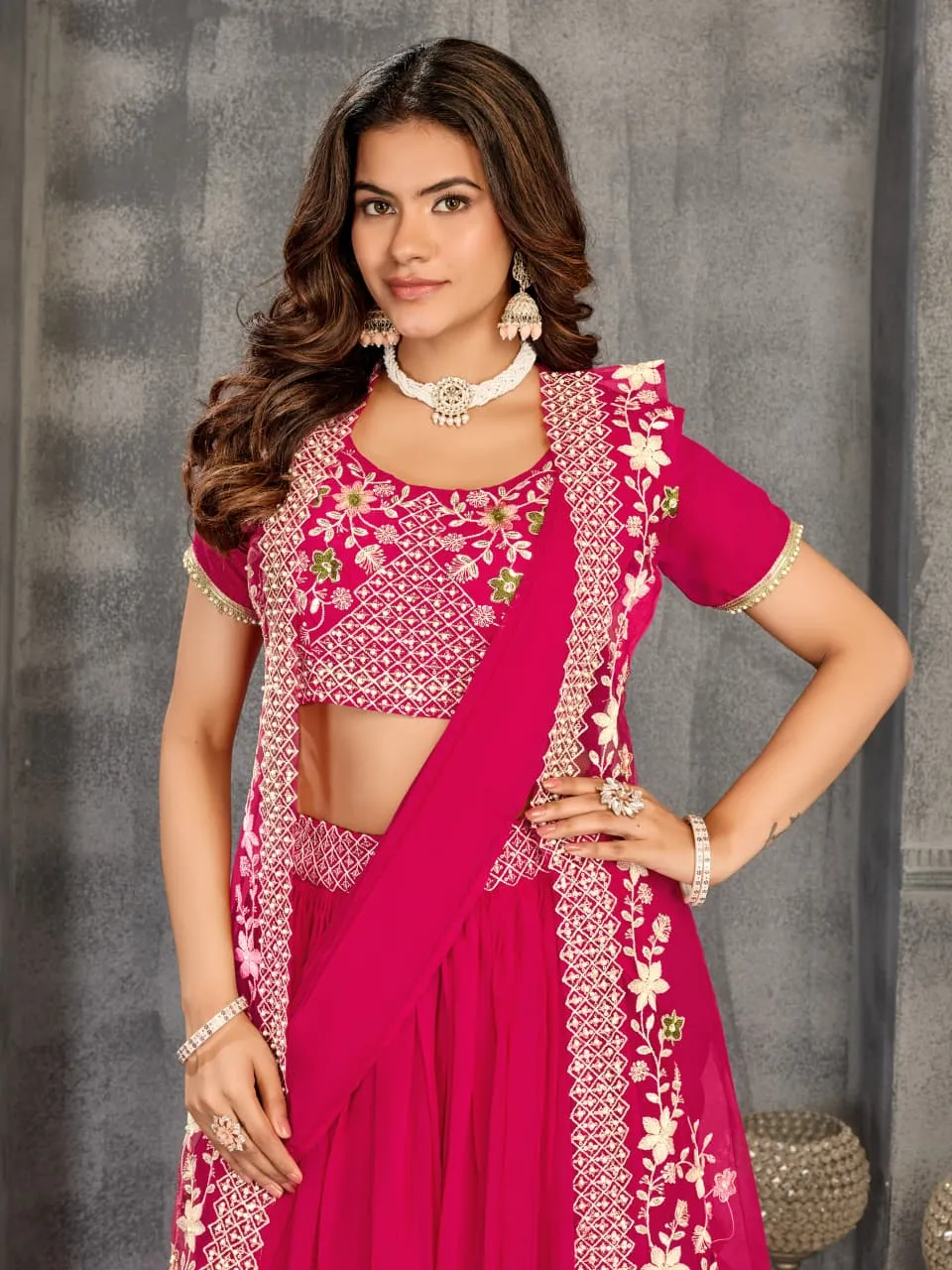 Wedding Wear Half Saree with Jacket 2025 Design - Image 8