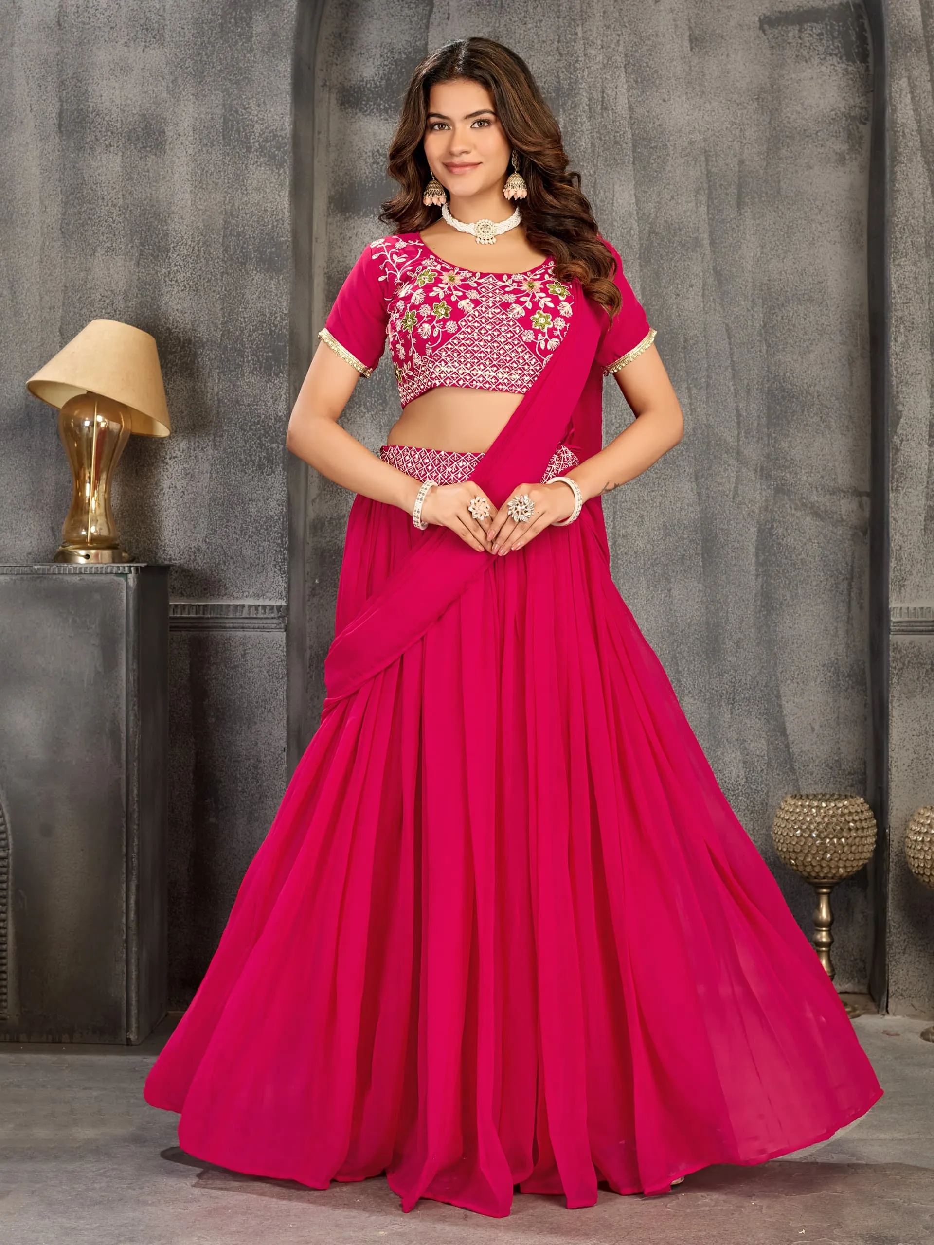 Wedding Wear Half Saree with Jacket 2025 Design - Image 9