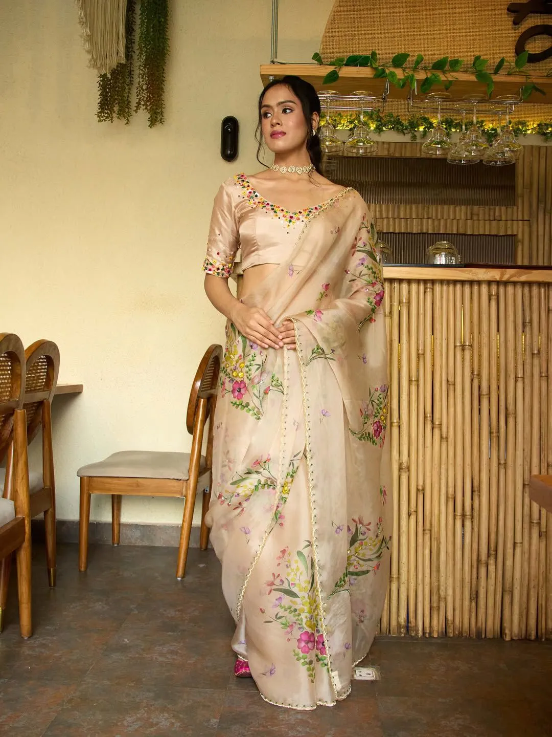 Wedding Wear Handwork Saree with Stitched blouse