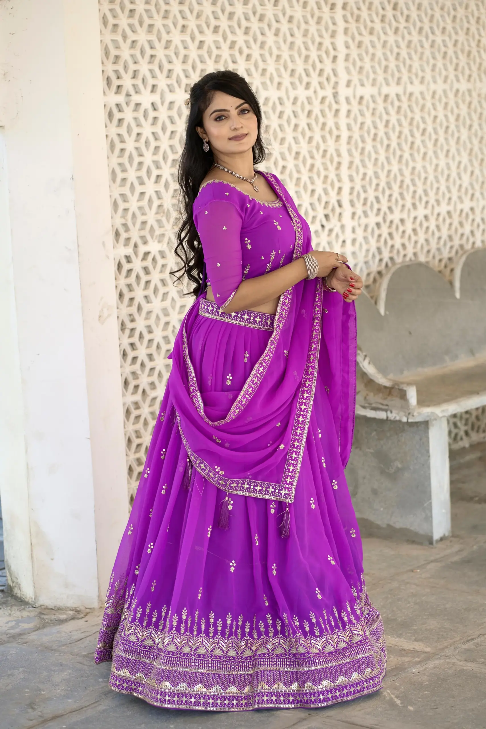Buy Purple Embroidery Lehenga Choli - Image 2