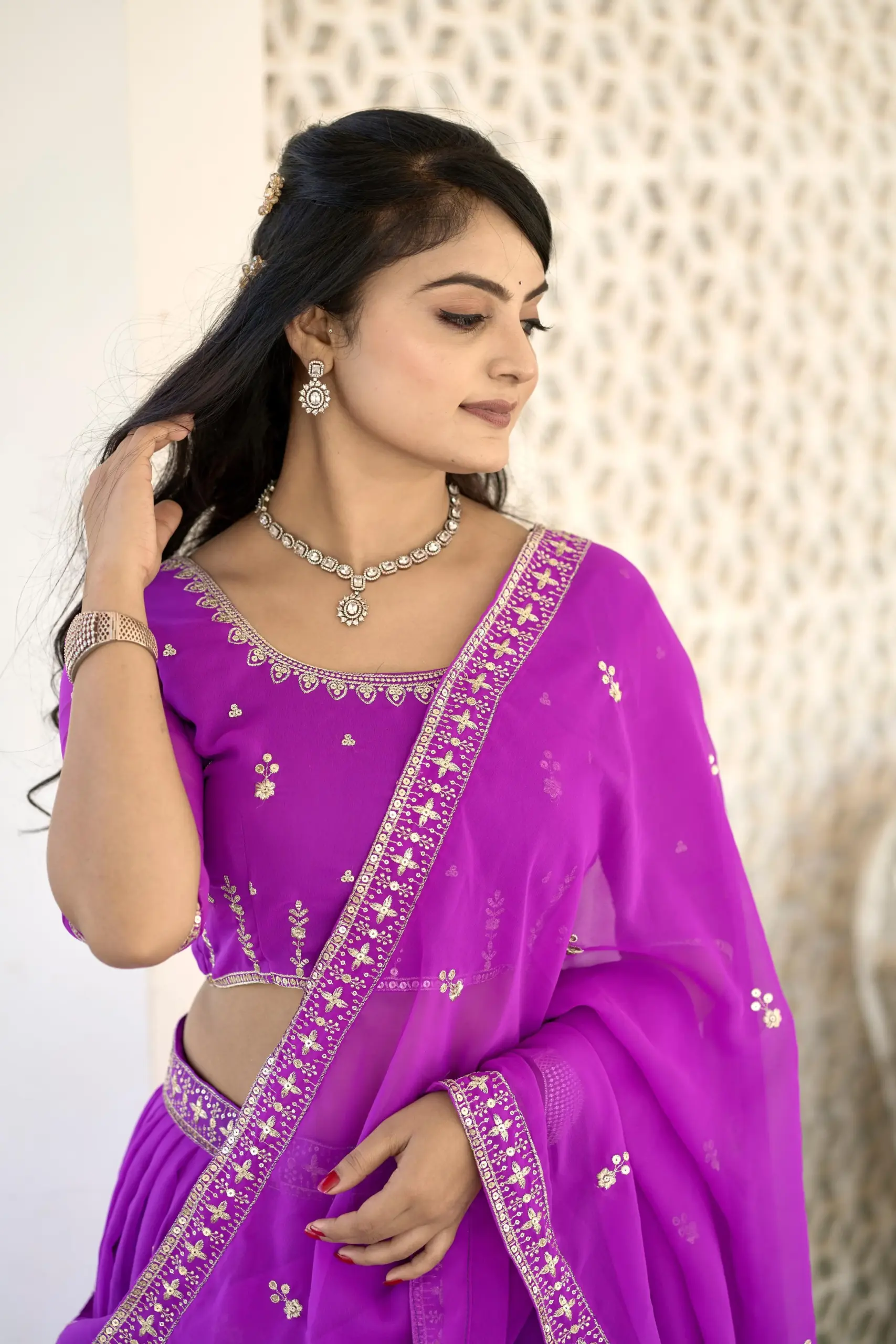 Buy Purple Embroidery Lehenga Choli - Image 3