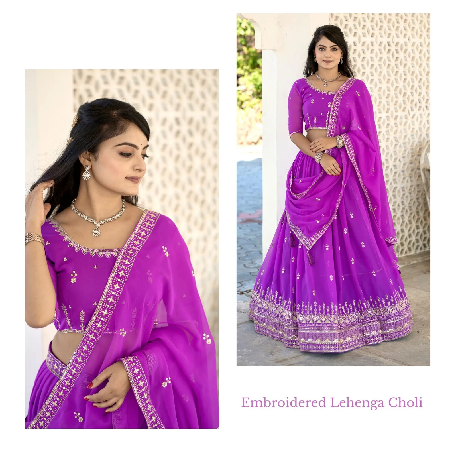 Buy Purple Embroidery Lehenga Choli - Image 4