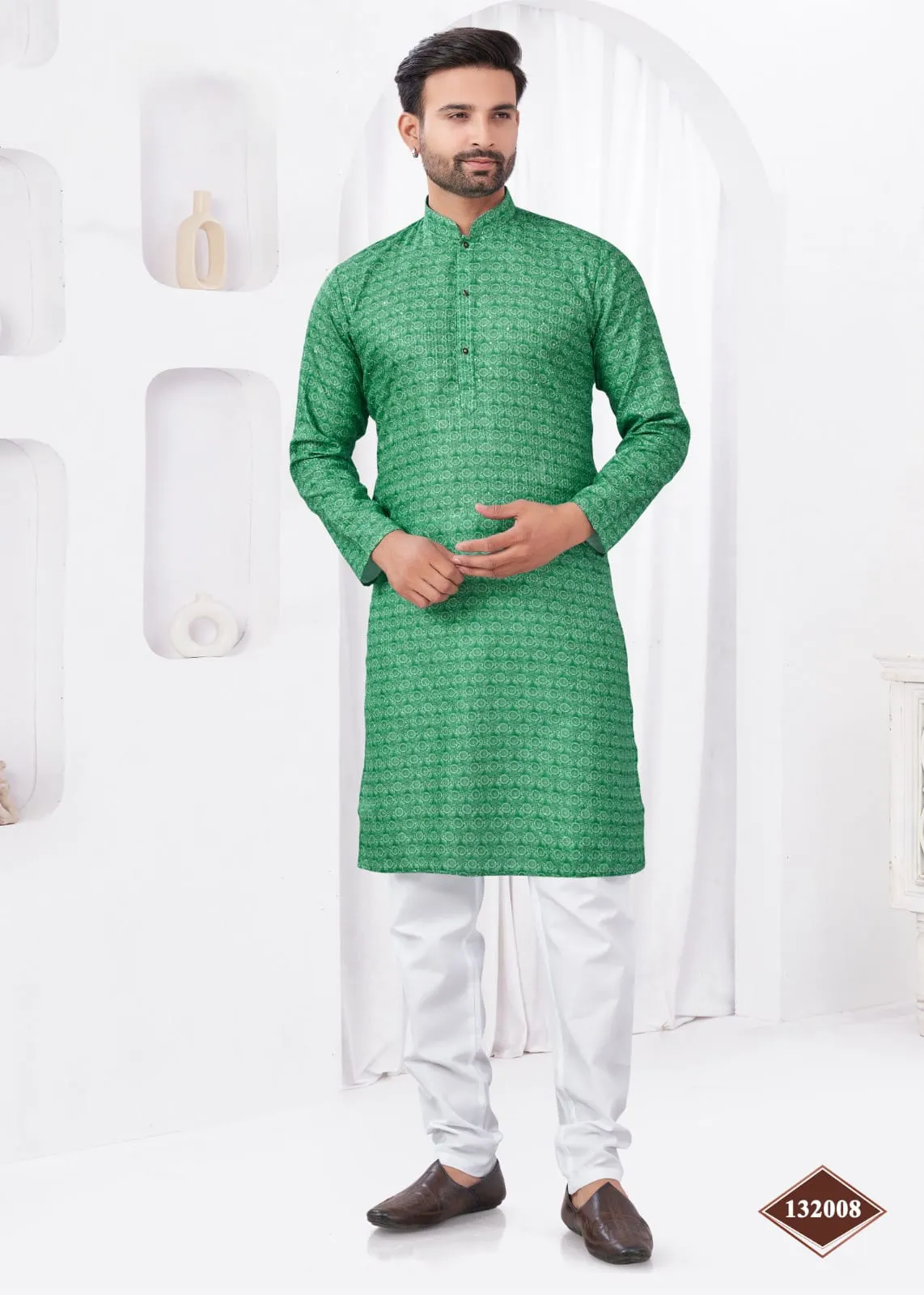Digital Printed Mens Kurta Pajama - Image 2