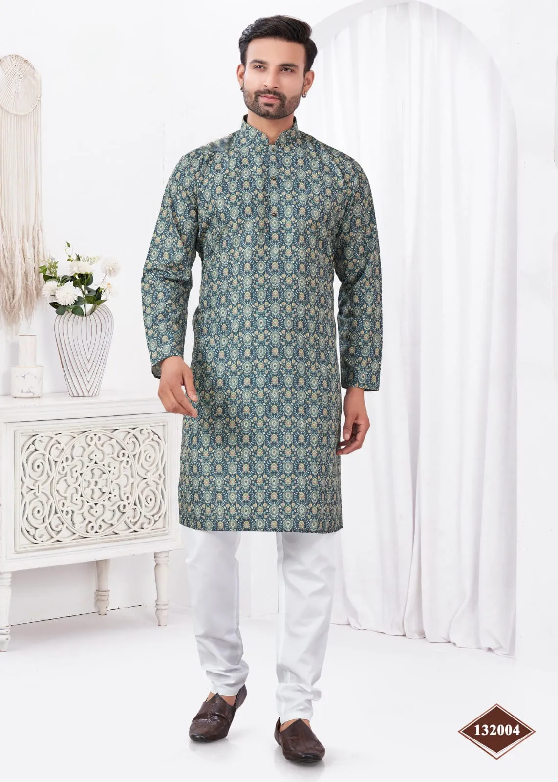 Digital Printed Mens Kurta Pajama - Image 4