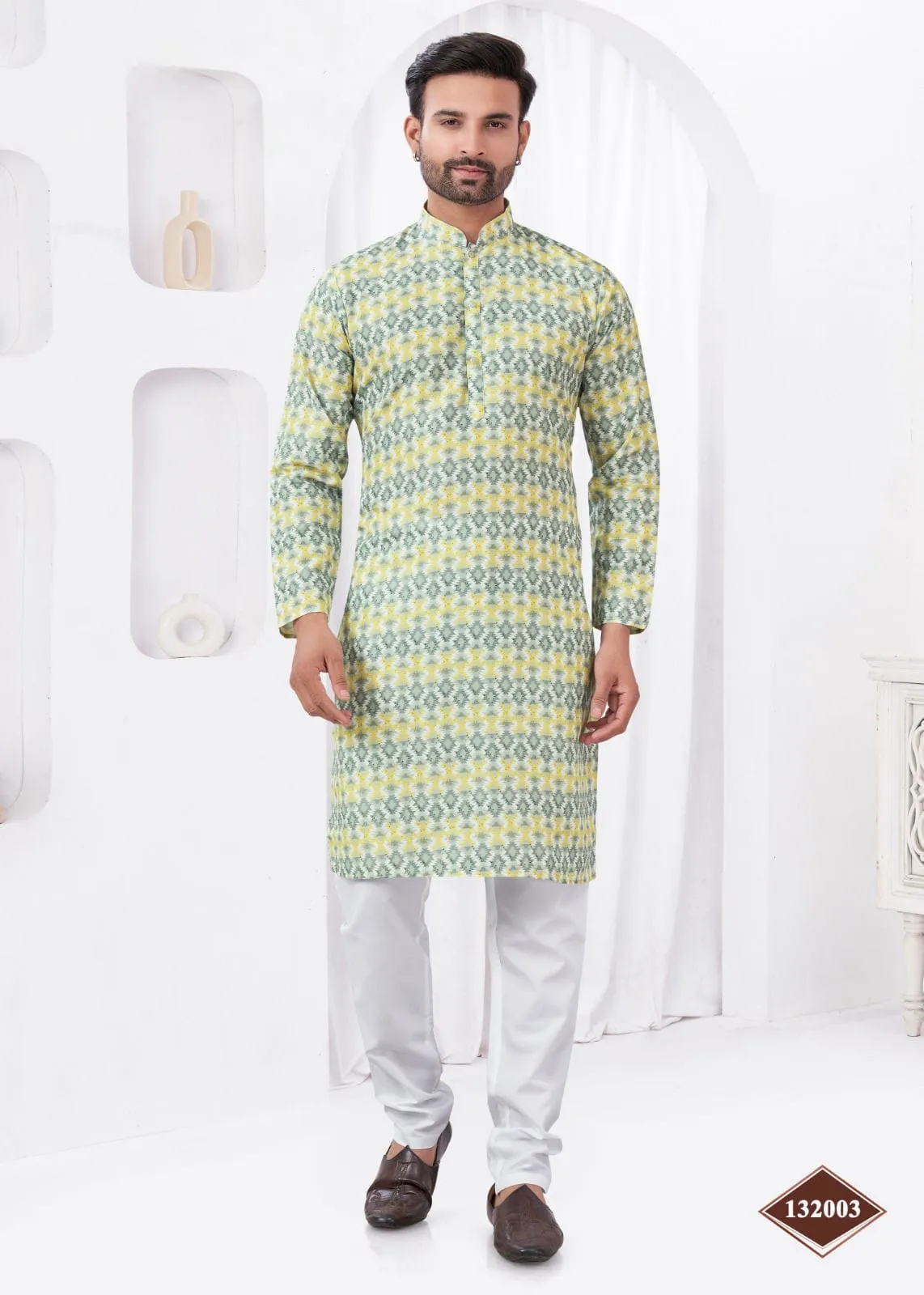 Digital Printed Mens Kurta Pajama - Image 6