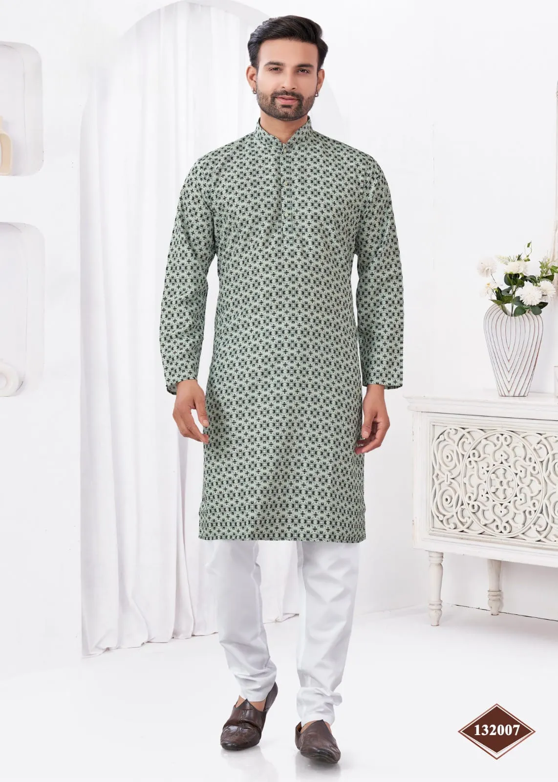 Digital Printed Mens Kurta Pajama - Image 7