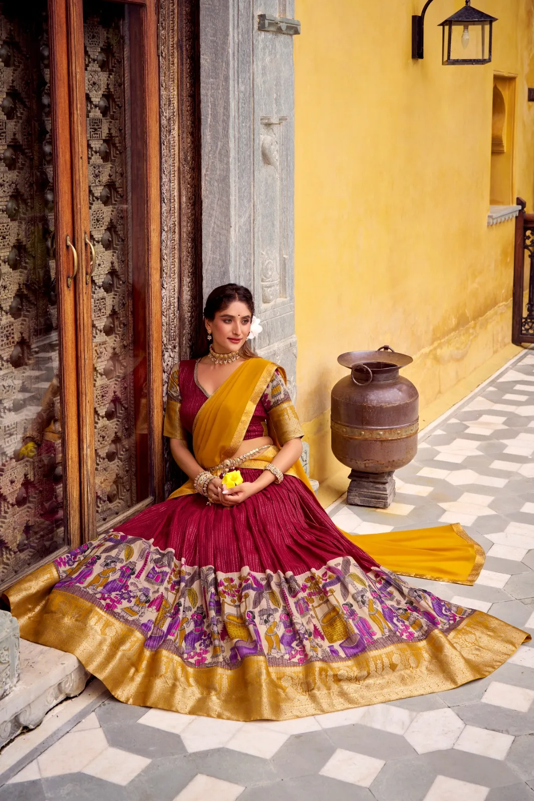 Festive Wear Designer Kalamkari Printed Lehenga Choli - Image 2