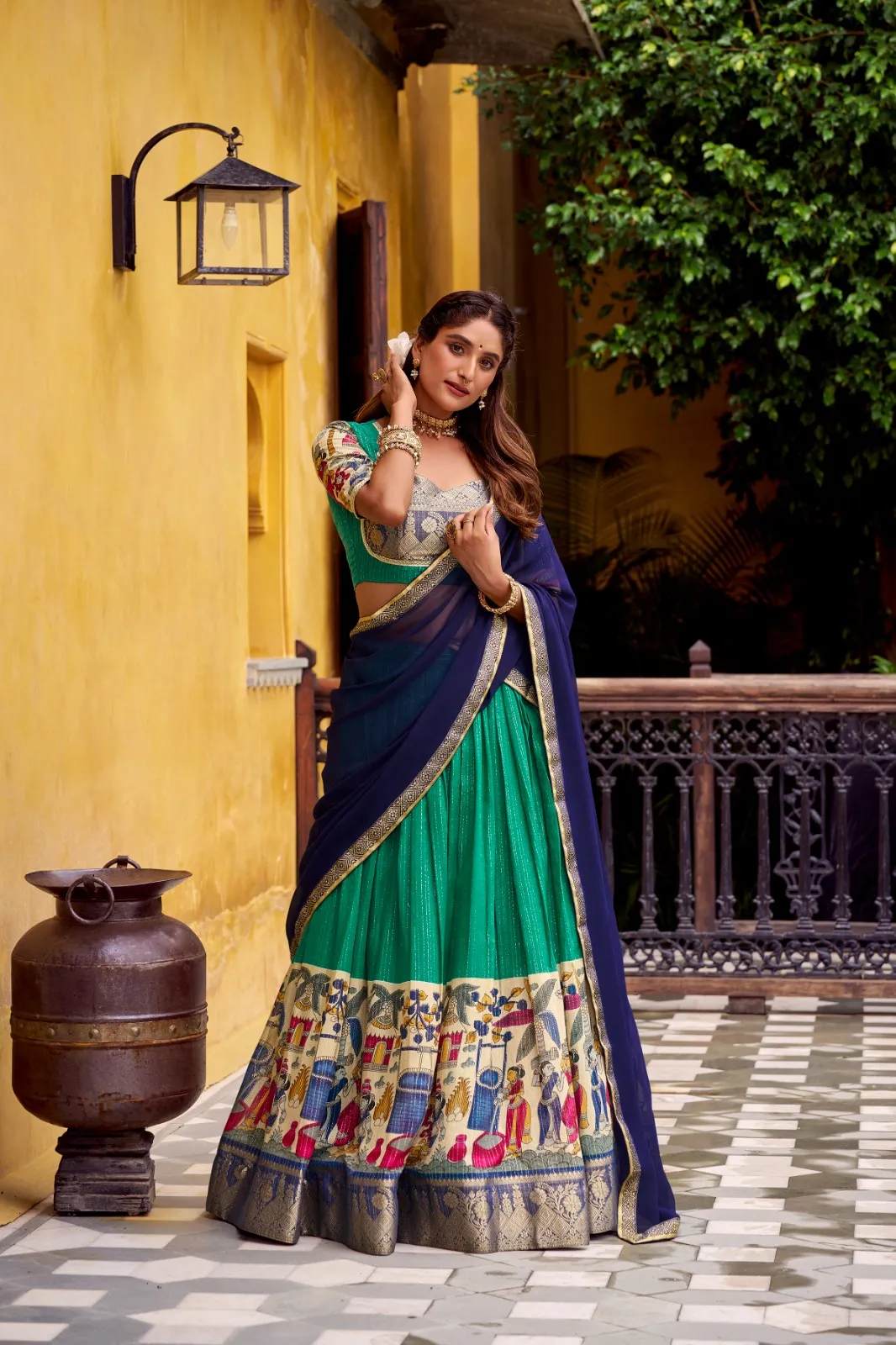 Festive Wear Designer Kalamkari Printed Lehenga Choli - Image 4