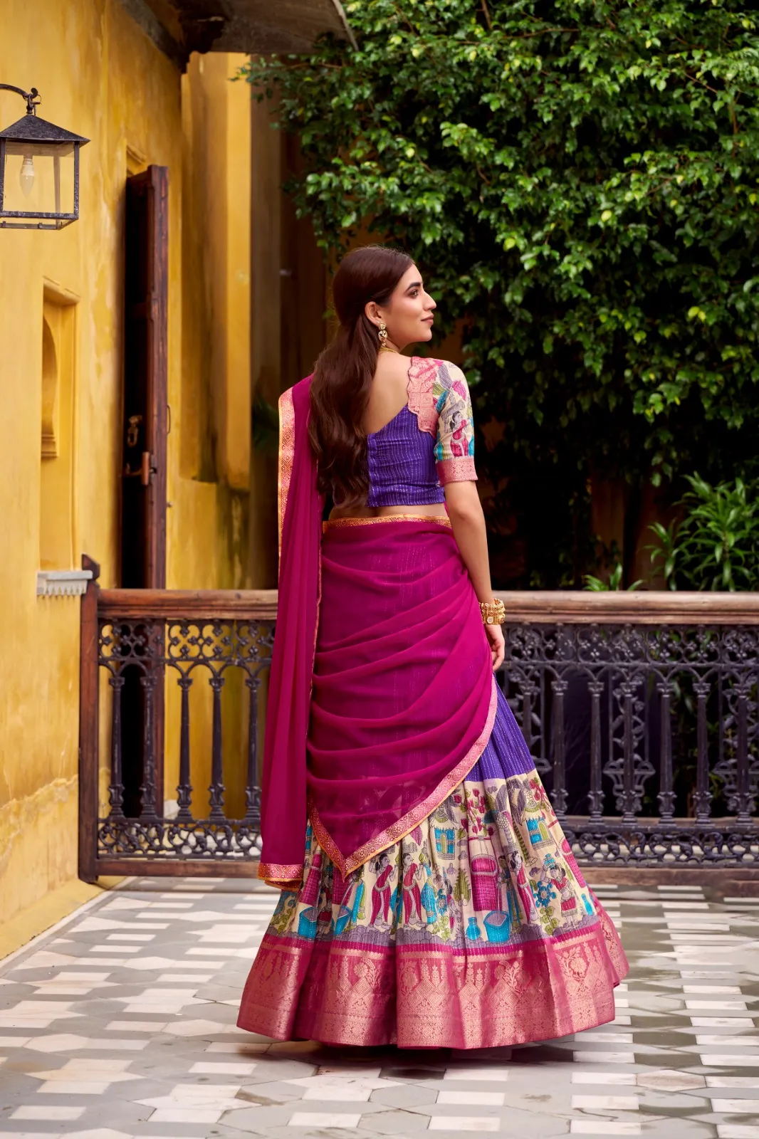 Festive Wear Designer Kalamkari Printed Lehenga Choli - Image 7