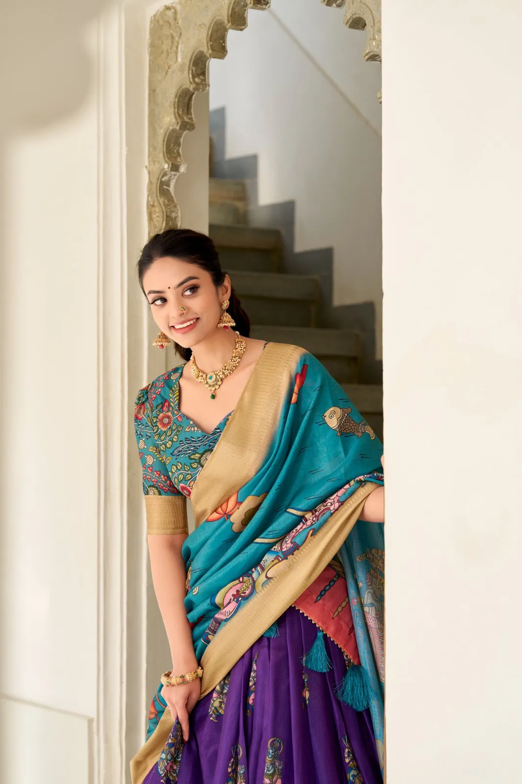 Kalamkari Printed Lehenga Choli Design - Image 4