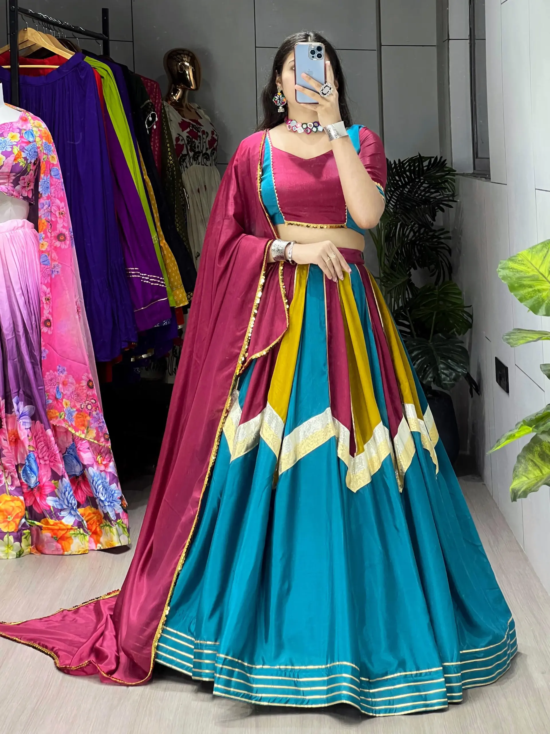 Multi Color Big Flair Lehenga Choli - Image 2