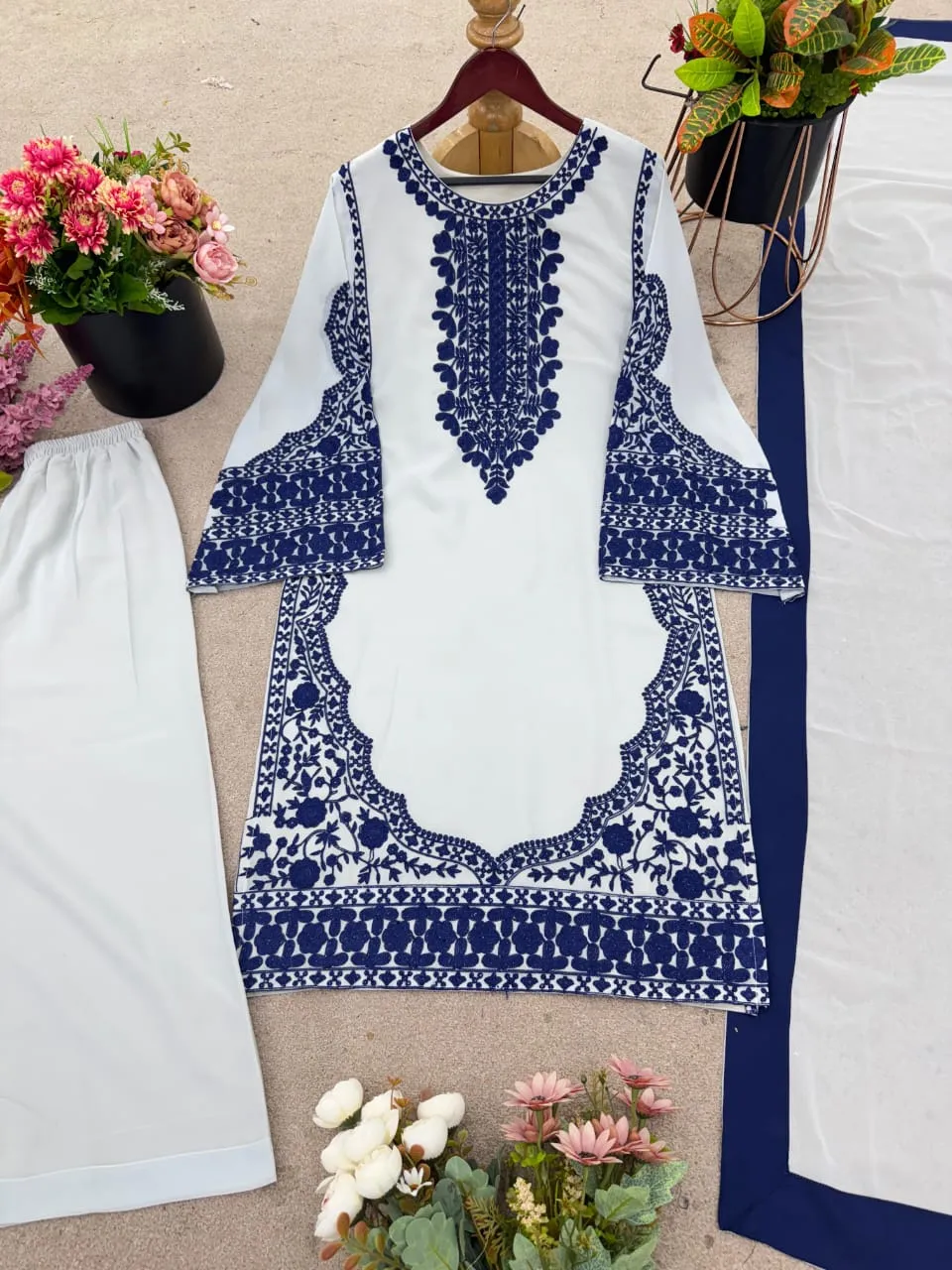 Pakistani Style Readymade Straight Suit - Image 4