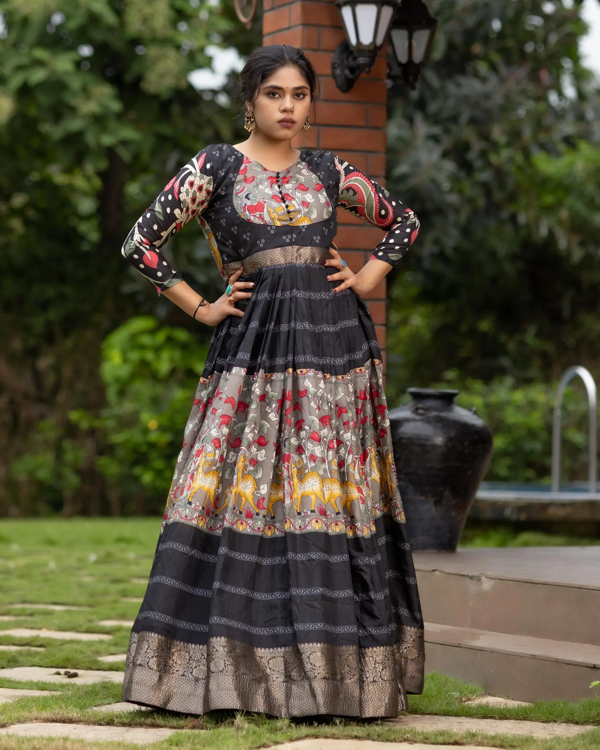 Stylish Kalamkari Printed Gown - Image 2