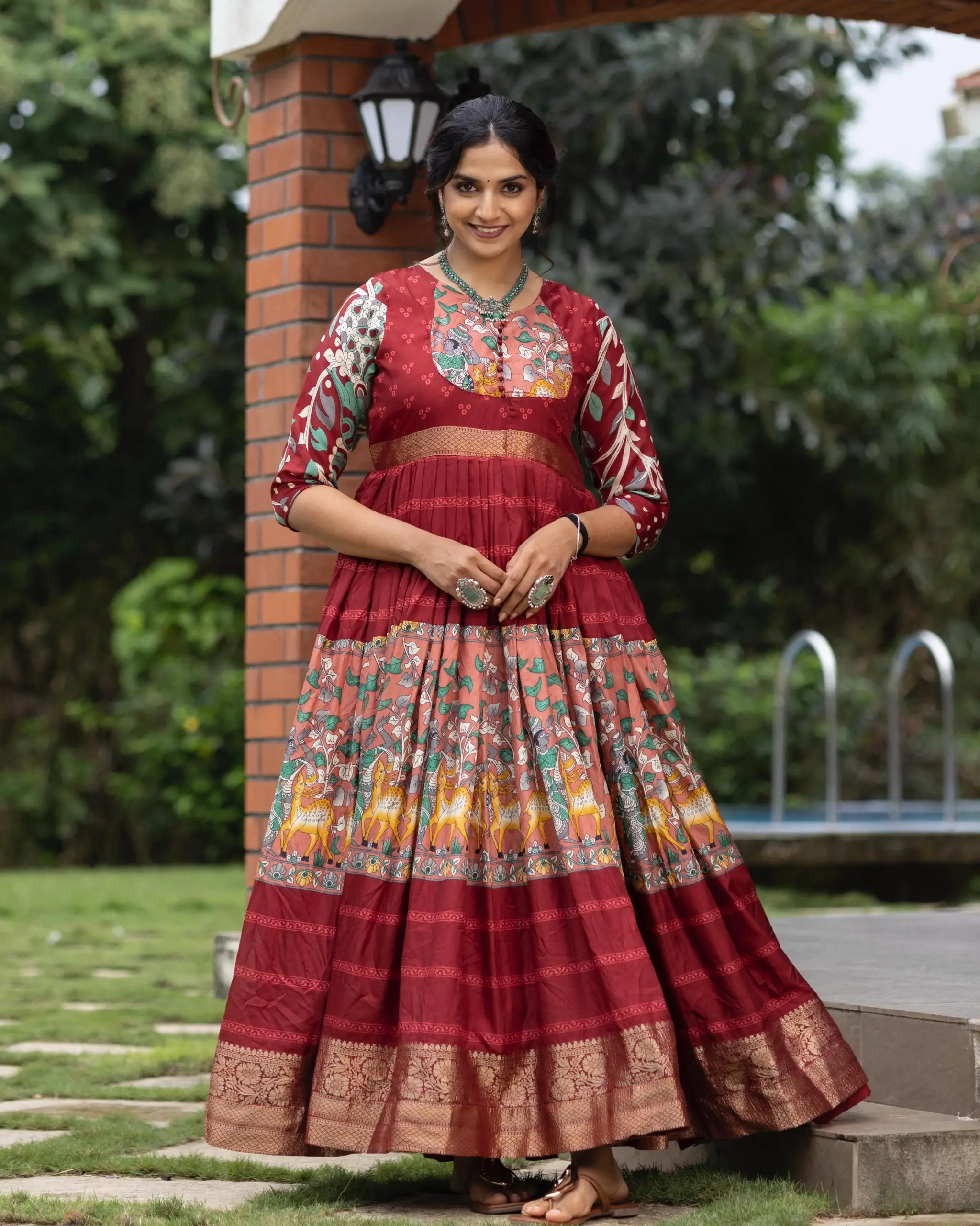 Stylish Kalamkari Printed Gown - Image 5
