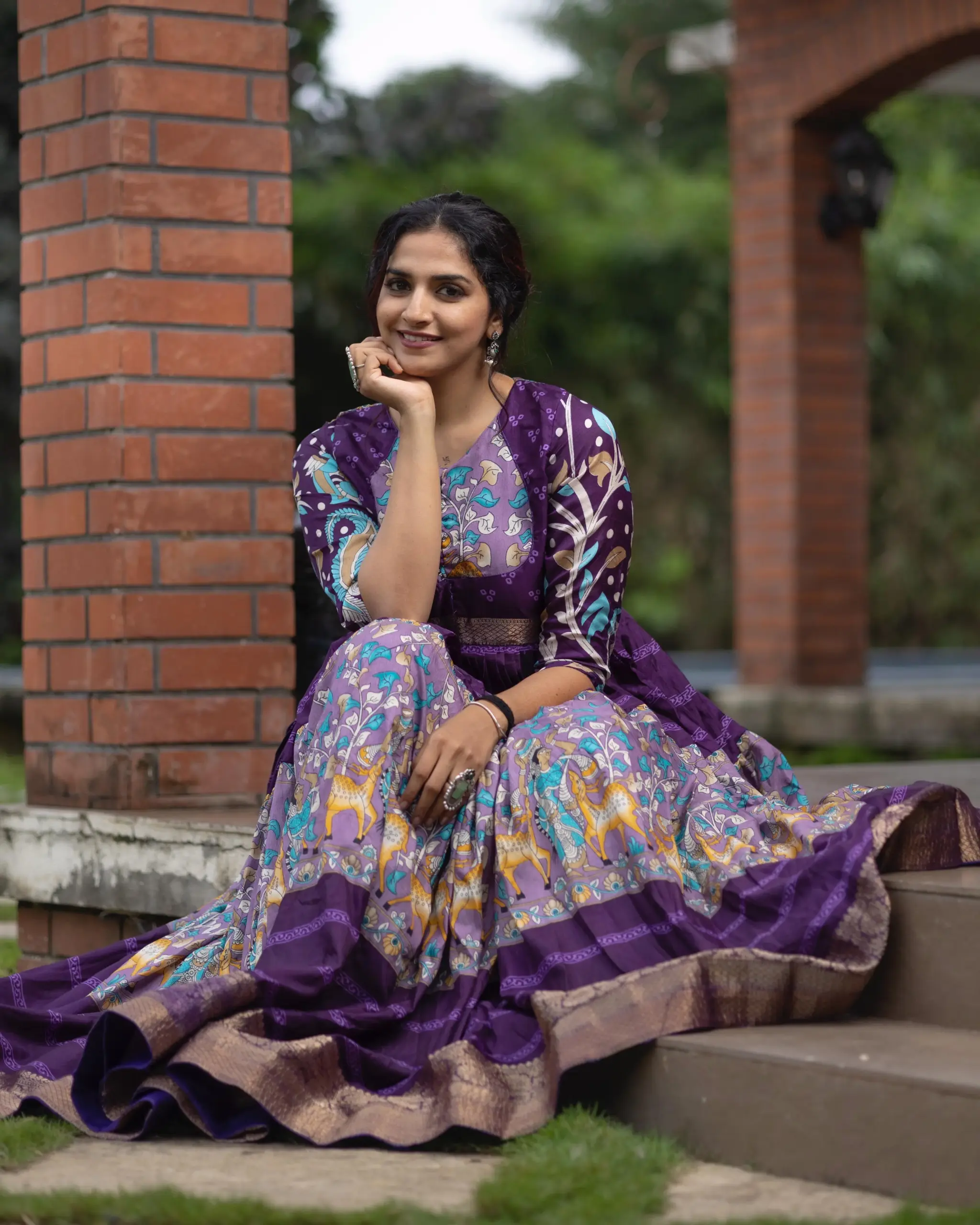Stylish Kalamkari Printed Gown - Image 6