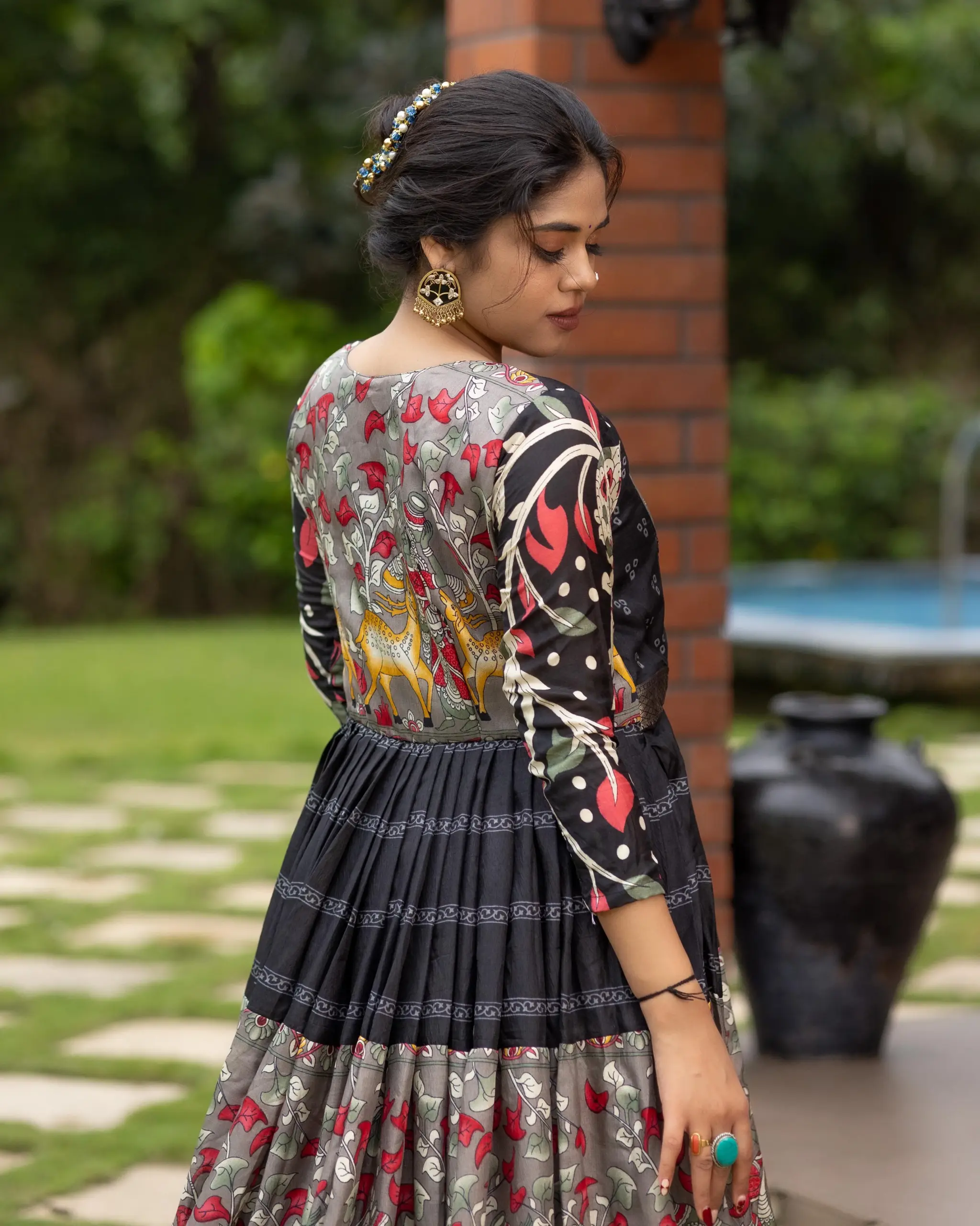 Stylish Kalamkari Printed Gown - Image 8