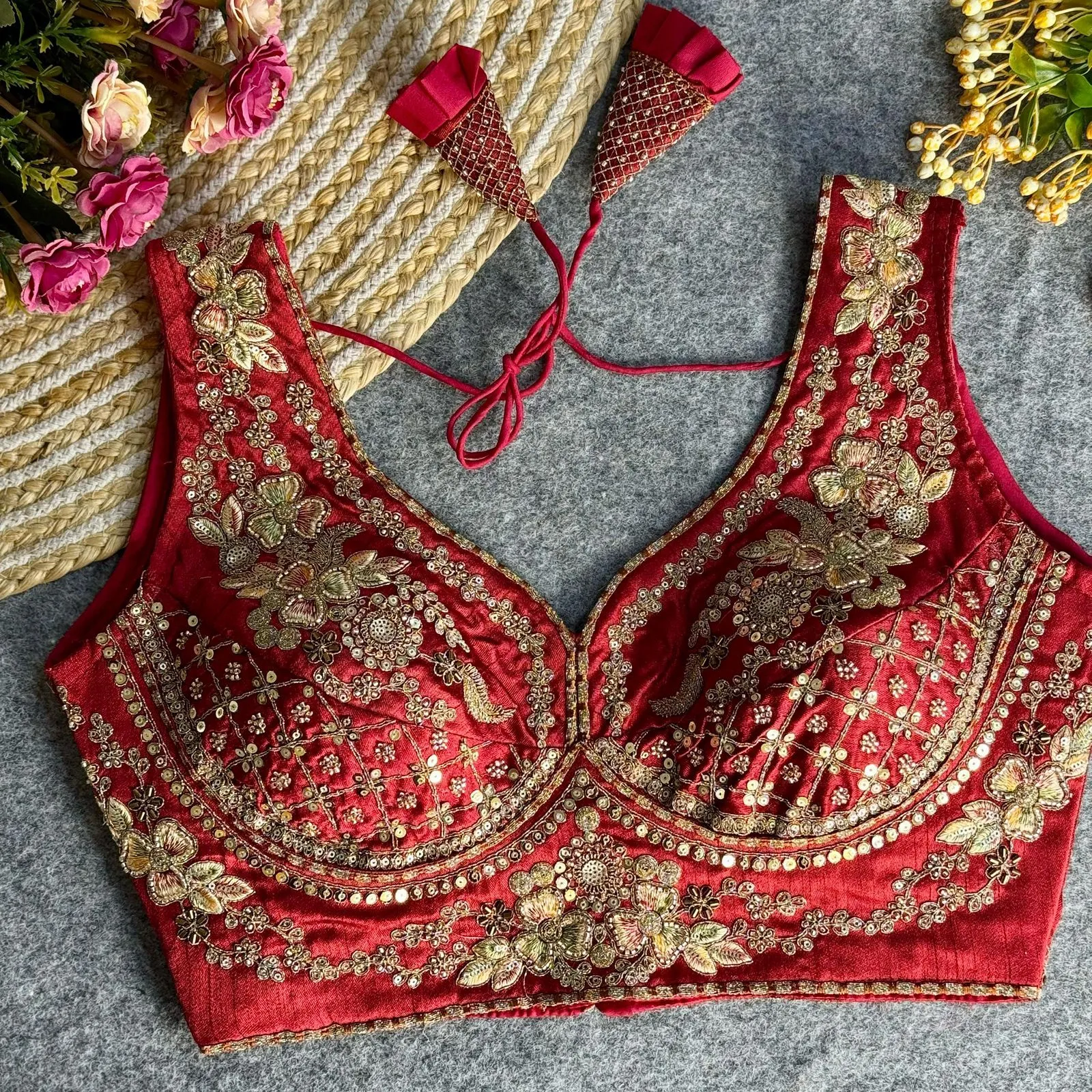 Wedding Special Readymade Embroidery Blouse - Image 4