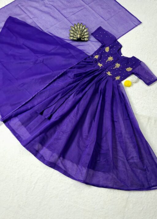 Navy Blue Kota Chex Ladies Gown
