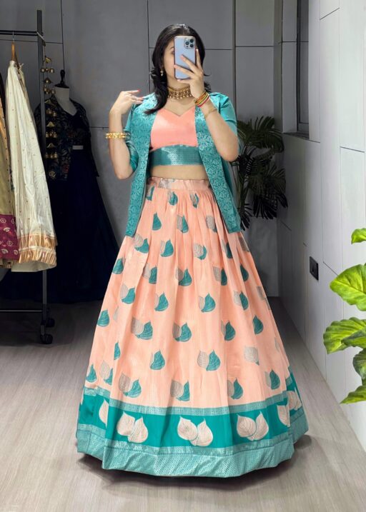 Silk Lehenga Koti Set