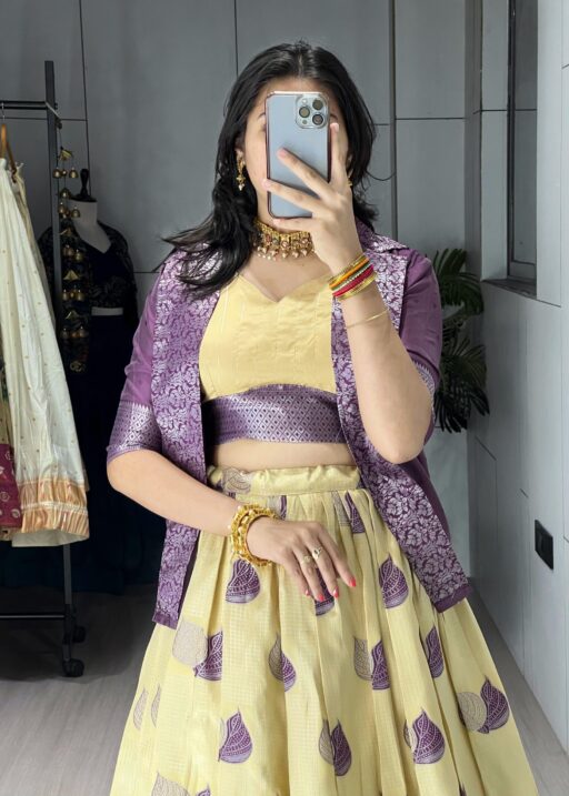 Silk Lehenga Koti Set