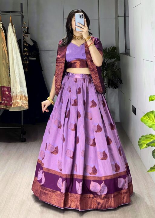 Silk Lehenga Koti Set