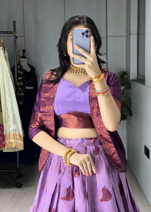 Silk Lehenga Koti Set