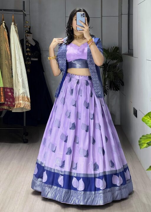 Silk Lehenga Koti Set