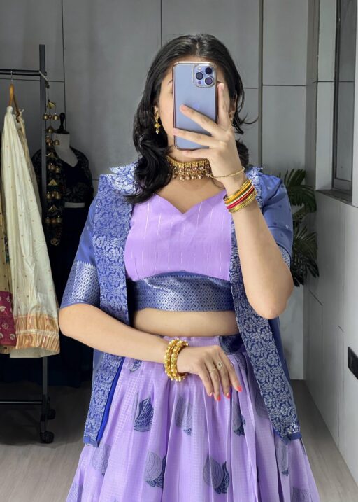 Silk Lehenga Koti Set