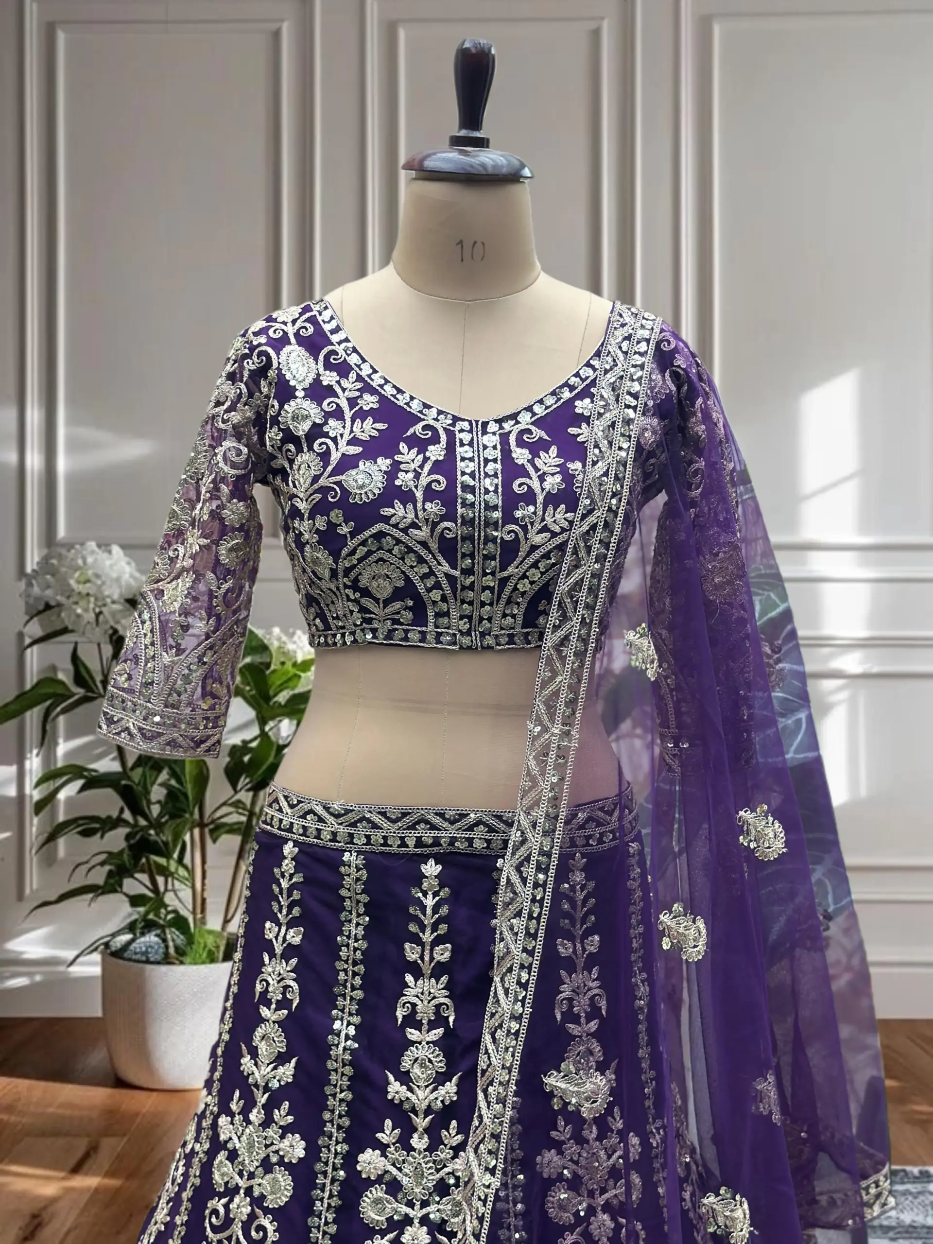 Big Size Net Lehenga for Wedding - Image 2
