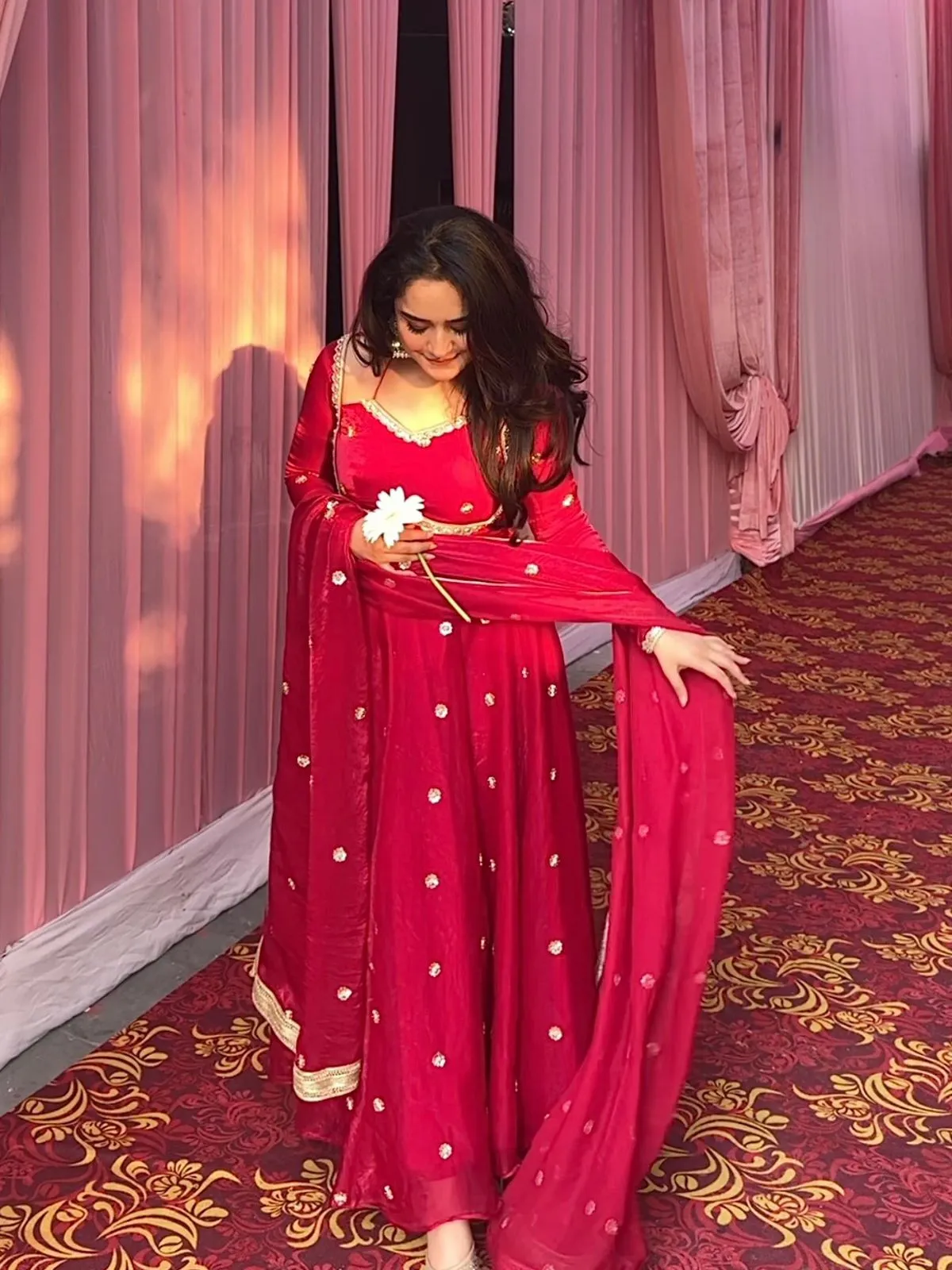 Most Viral Red Ethnic Anarkali Suit