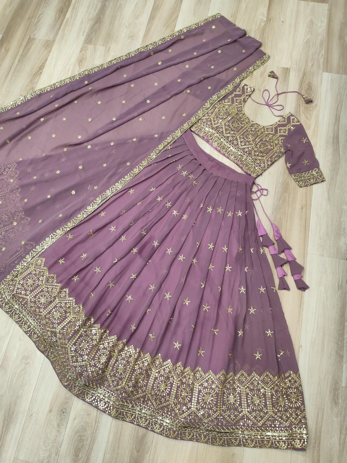 Pastel Purple Embroidery Lehenga Under 2000 - Image 2