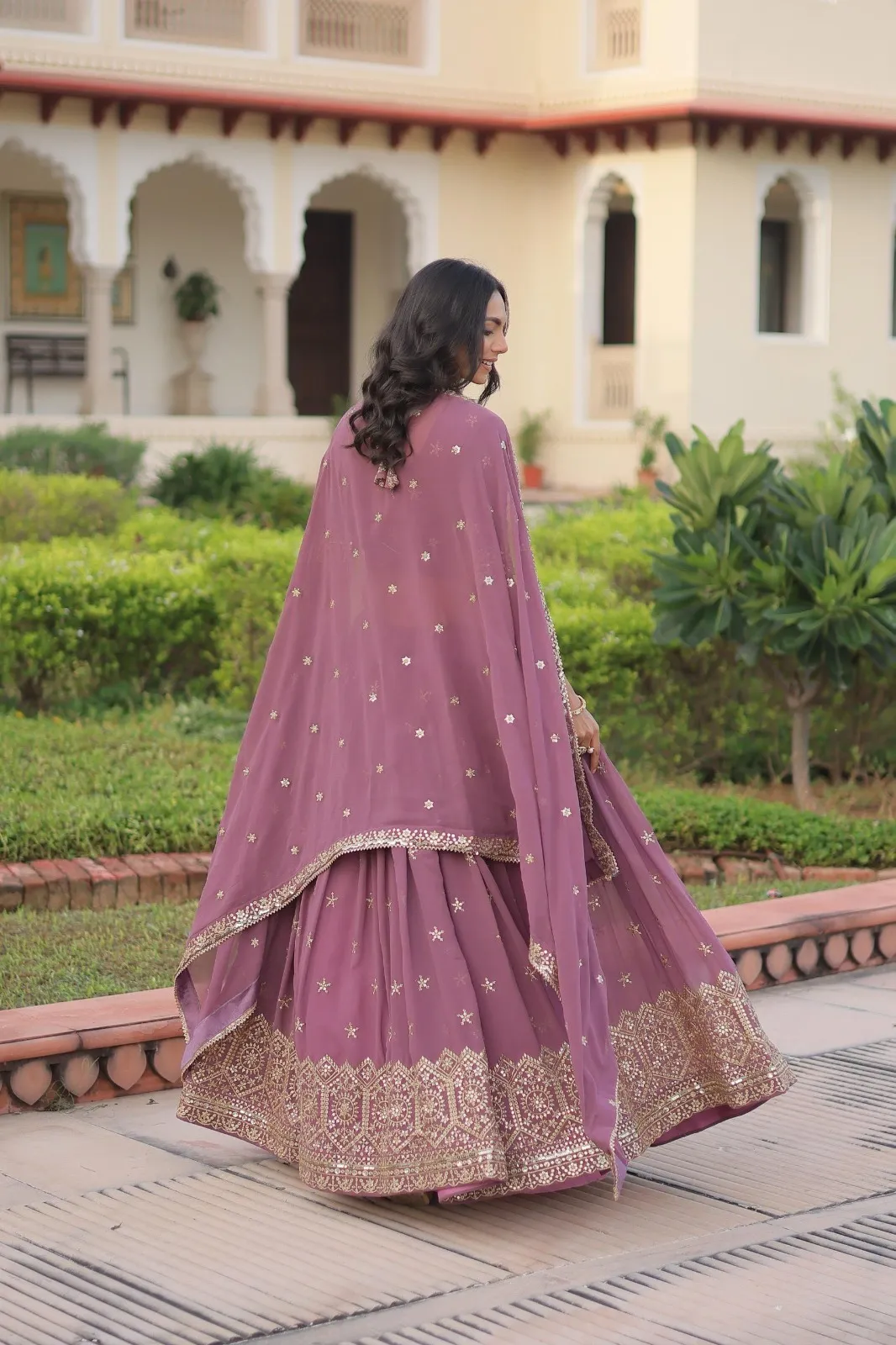 Pastel Purple Embroidery Lehenga Under 2000 - Image 3