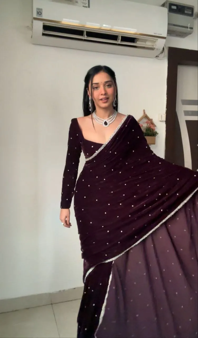 Premium Velvet Readymade Saree