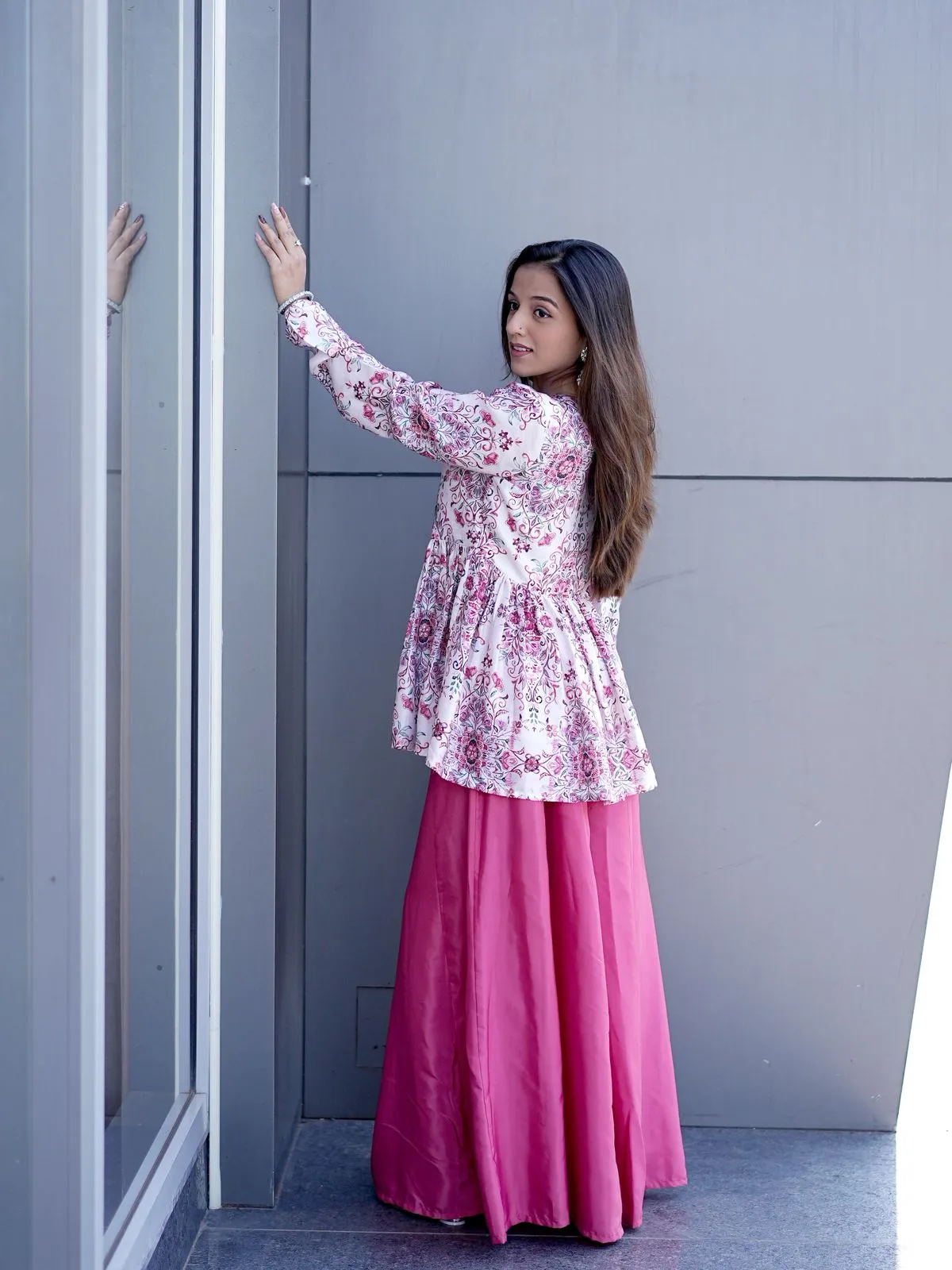 Short top with Plazzo Kurti Set - Image 3