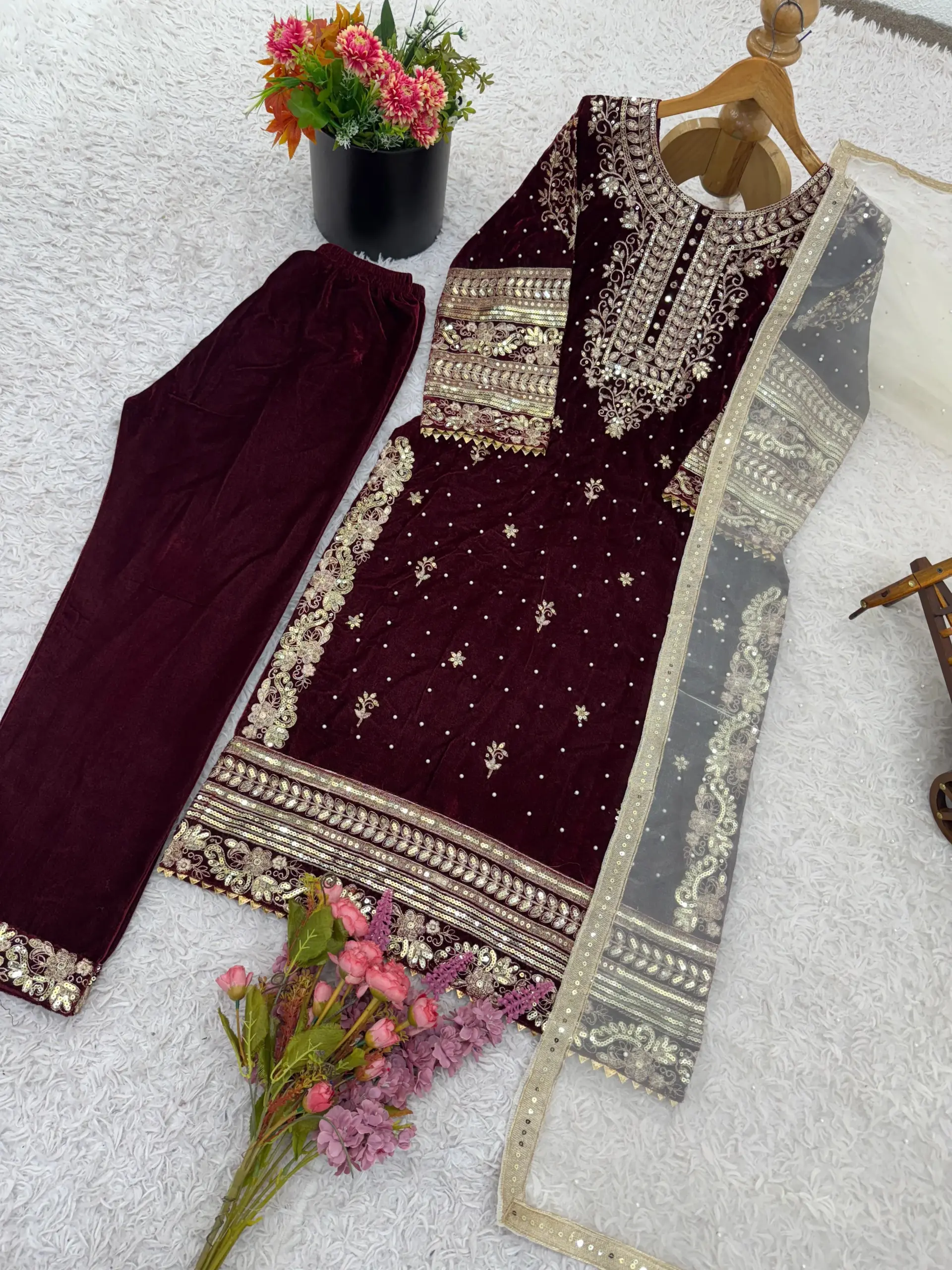 Winter Wear Velvet Readymade Salwar - Image 2