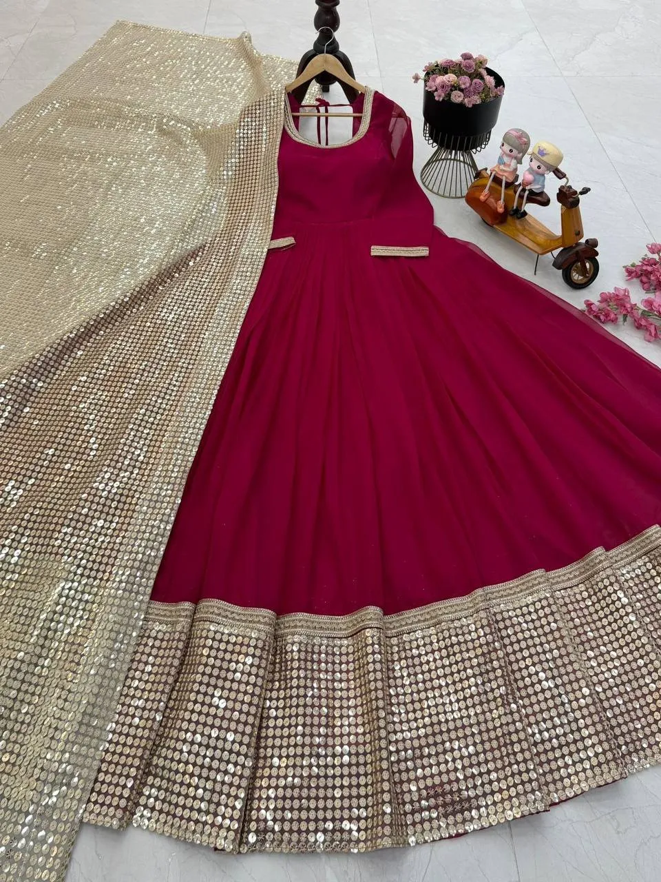 Bollywood Inspired Trending Red Anarkali Suit - Image 2