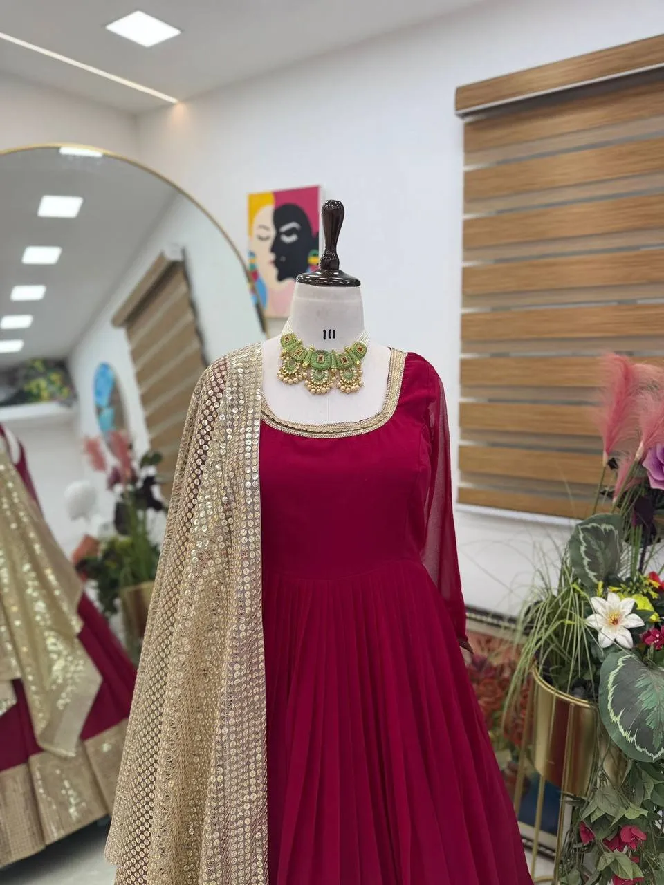 Bollywood Inspired Trending Red Anarkali Suit - Image 3