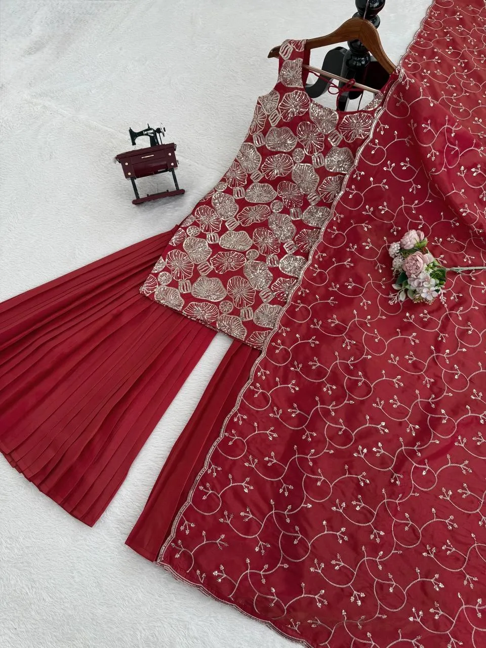 Influencer Style Sleeveless Sharara Suit - Image 2