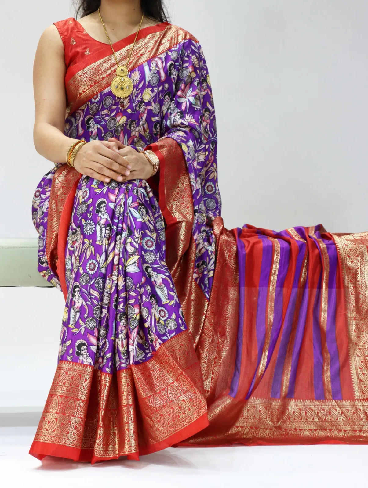 Kalamkari Printed Sarees 500 Range - Image 2