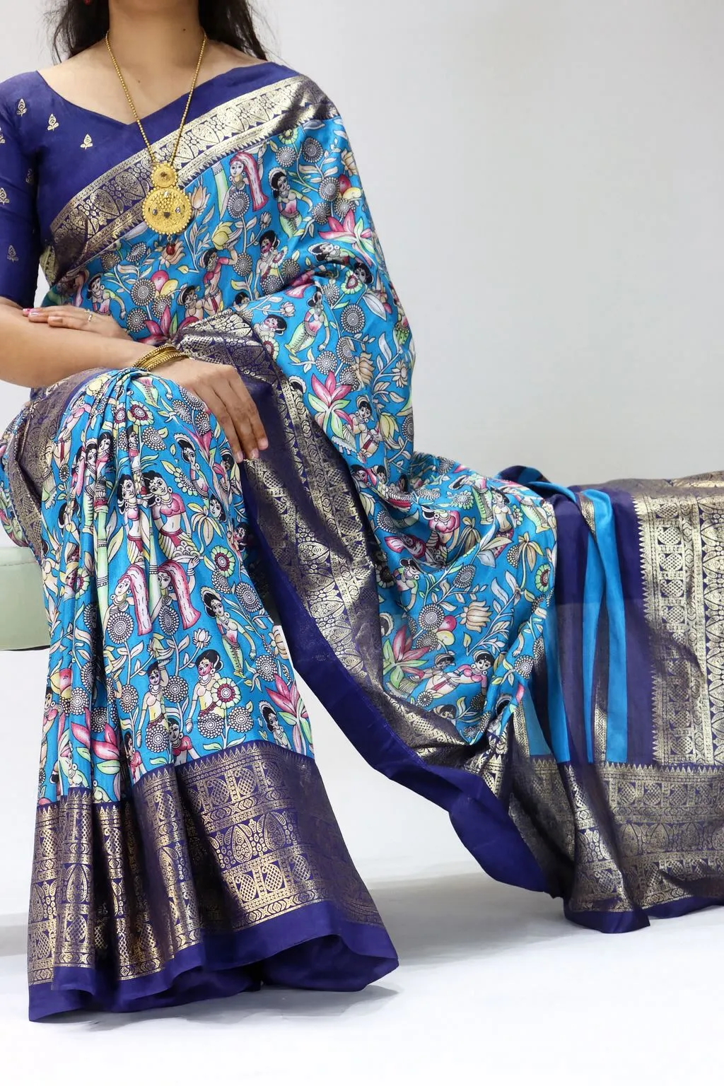 Kalamkari Printed Sarees 500 Range - Image 4