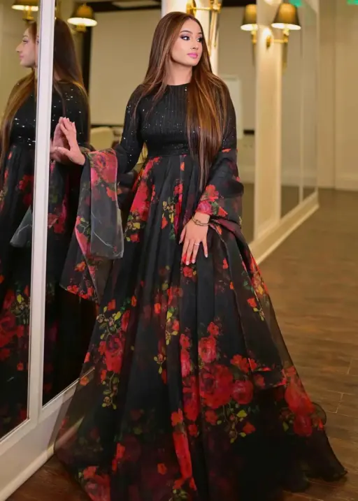 Readymade Black Floral Lehenga Choli