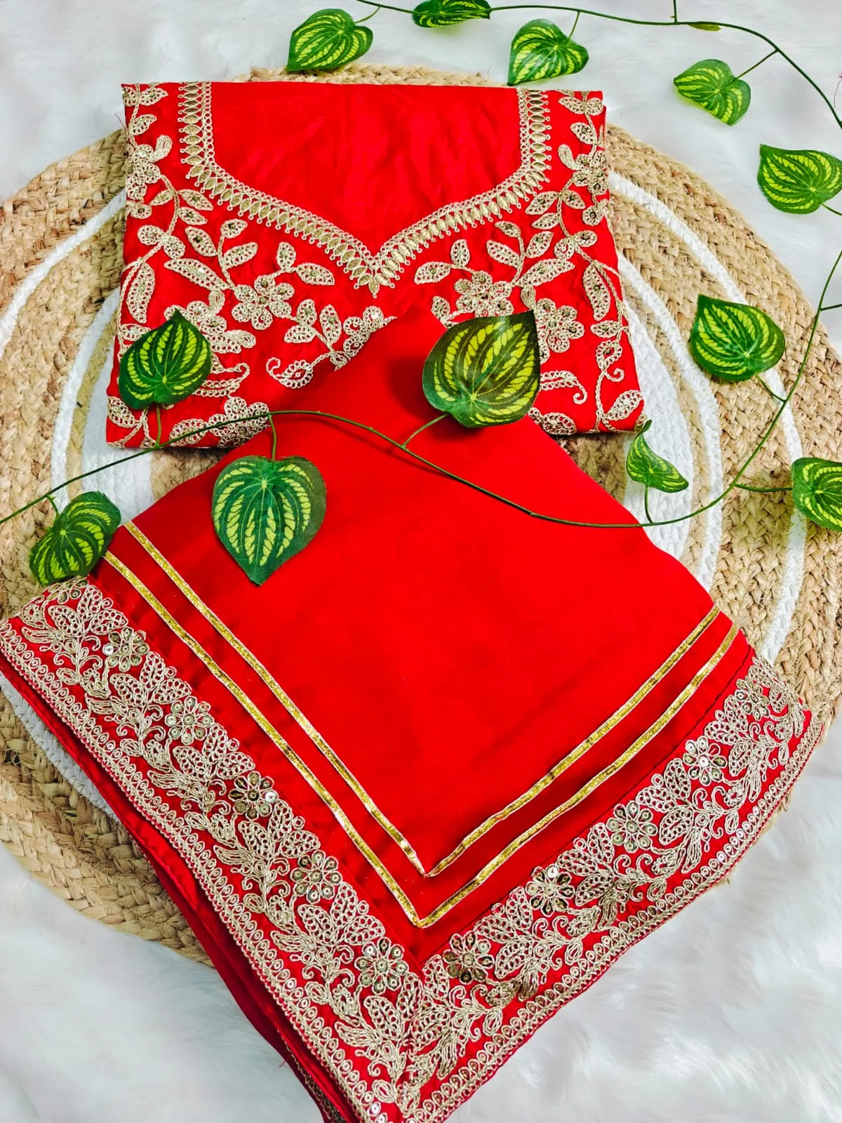 Ahsaas Channa wearing a red saree - Image 3